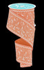 Peach floral vine wired ribbon 2.5” - Greenery MarketWired ribbonRgf117021