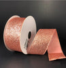 Peach solid glitter ribbon, 1.5” - Greenery MarketWired ribbonX733309-26