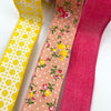 Peach, yellow, and pink floral x 3 ribbon bow bundle - Greenery Market