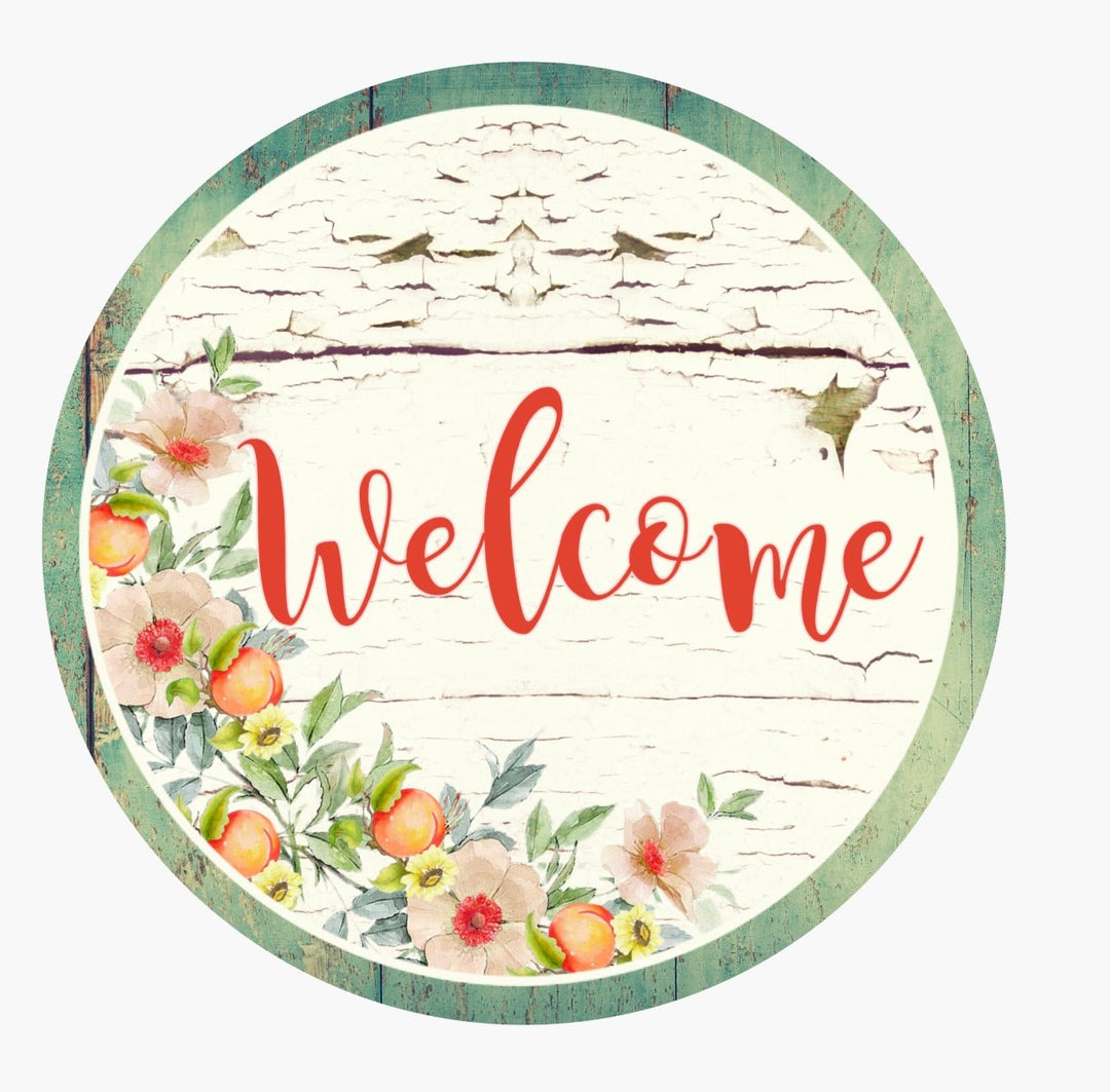 Peaches welcome 10” metal sign - Greenery Marketpeachwelcome10MEDIUM