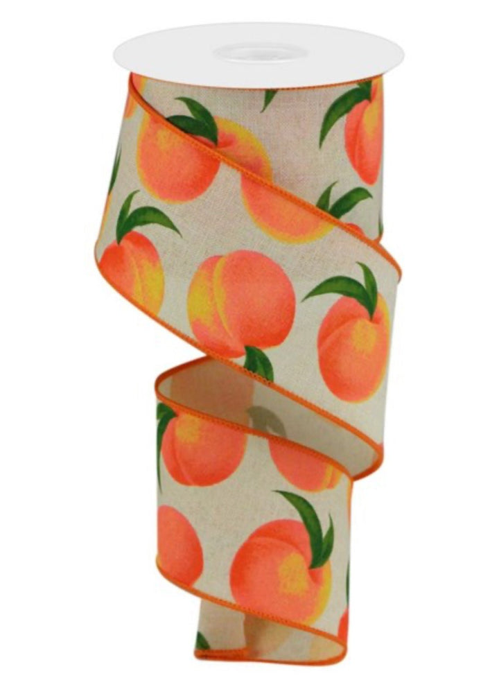 Peaches wired ribbon, 2.5” - Greenery Marketwired ribbonRgc1224c2
