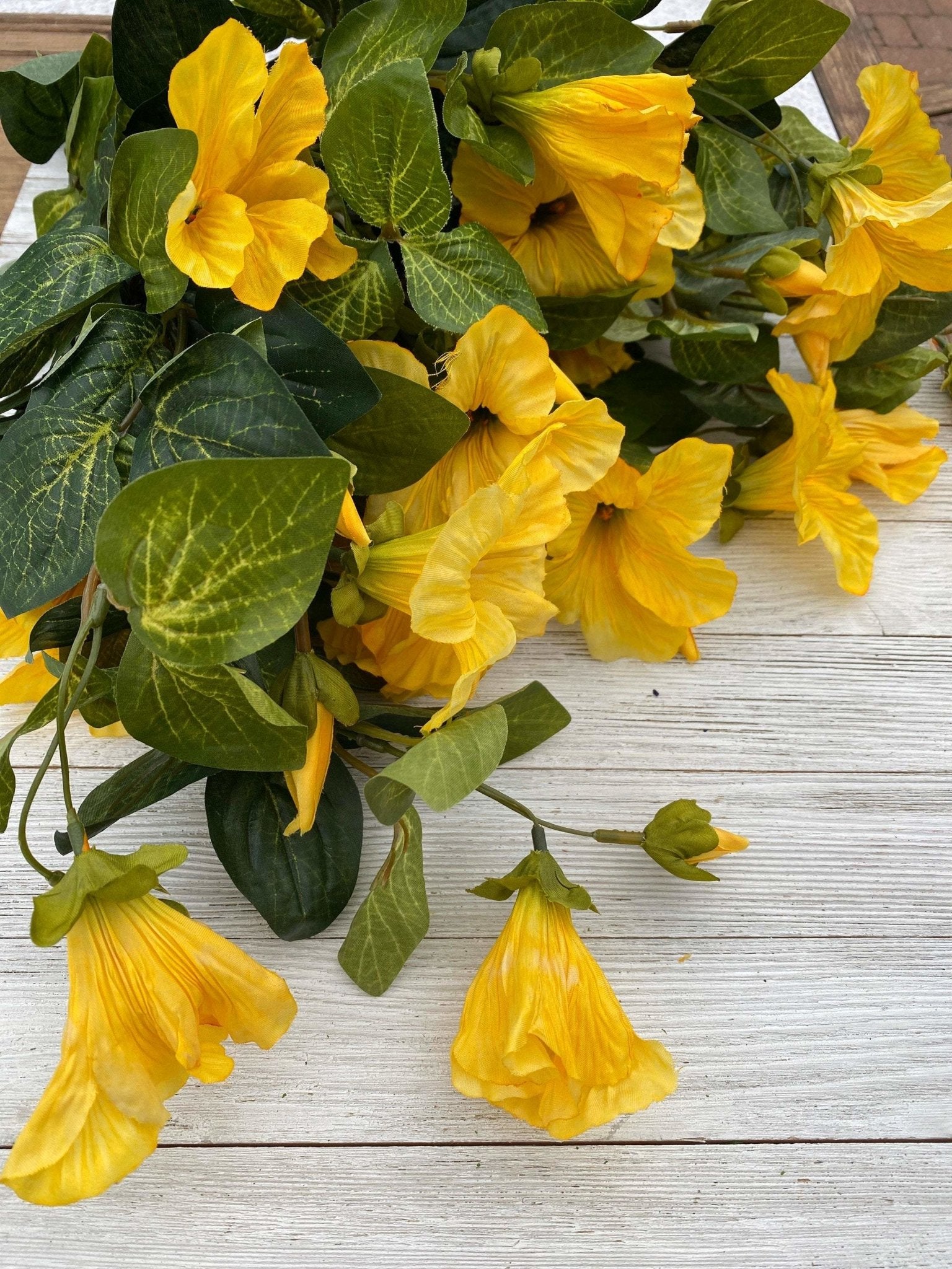 Petunia flowers, yellow morning glory - large bush - Greenery Marketartificial flowers25246