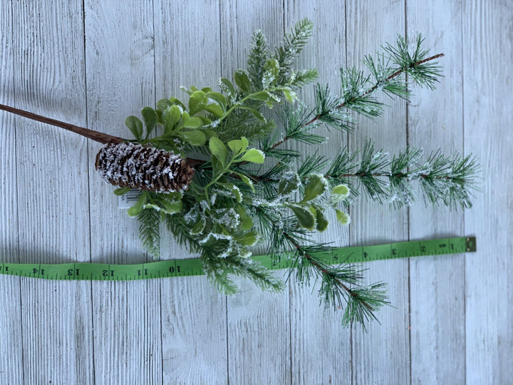 Pine with snow, Artificial mixed pine spray - Greenery MarketWinter and Christmas62076
