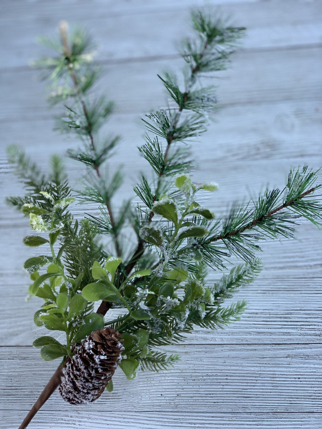 Pine with snow, Artificial mixed pine spray - Greenery MarketWinter and Christmas62076