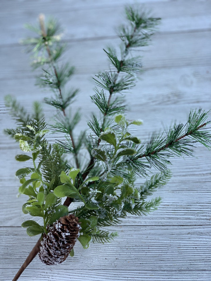 Pine with snow, Artificial mixed pine spray - Greenery MarketWinter and Christmas62076