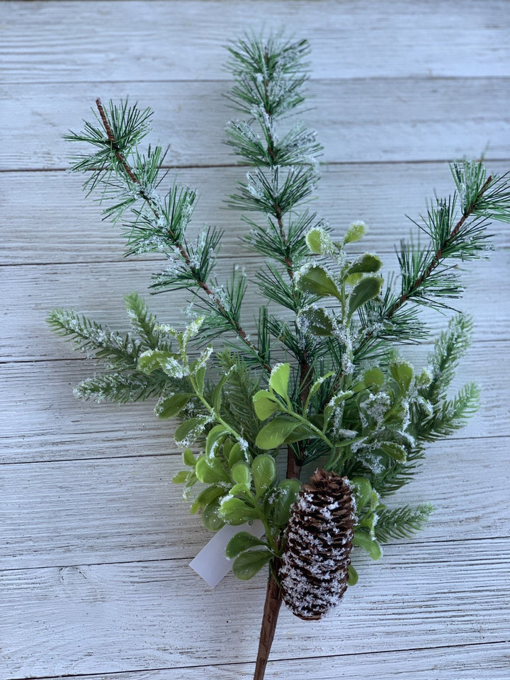 Pine with snow, Artificial mixed pine spray - Greenery MarketWinter and Christmas62076