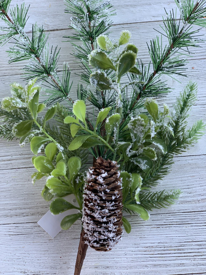 Pine with snow, Artificial mixed pine spray - Greenery MarketWinter and Christmas62076