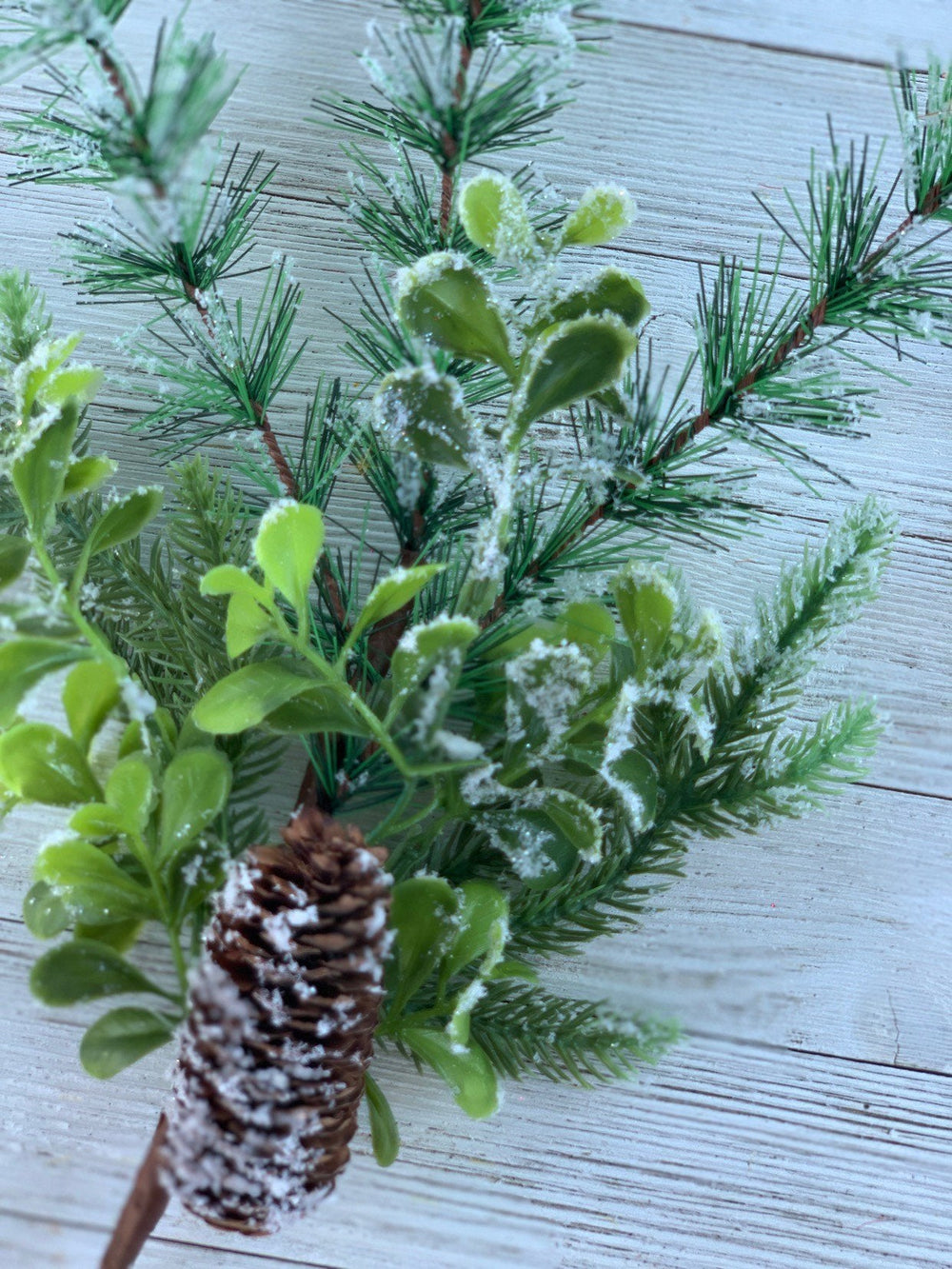 Pine with snow, Artificial mixed pine spray - Greenery MarketWinter and Christmas62076