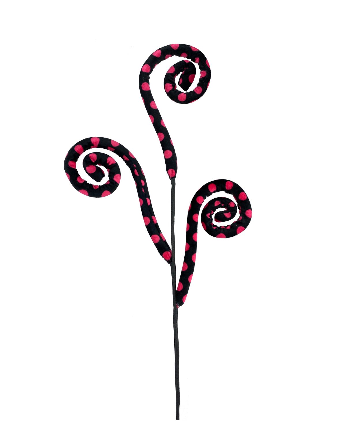 Pink and black polkadot spiral spray - Greenery MarketPicks56941BTBK