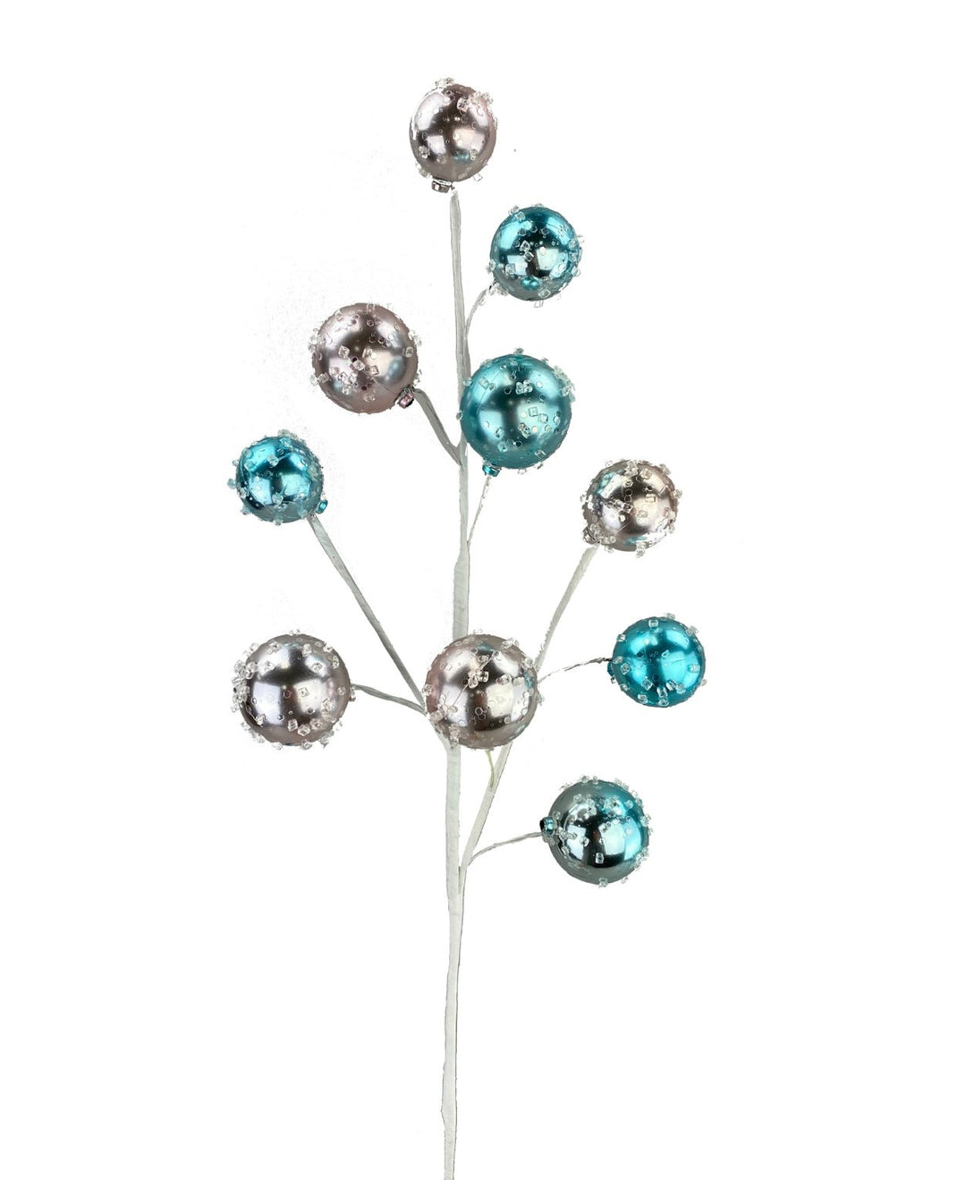 Pink and blue ornament Ball spray with ice - Greenery MarketGreenery85556BLPK