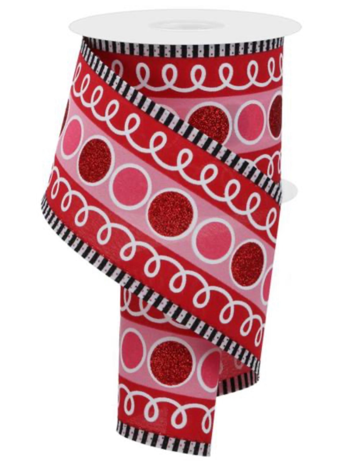 Pink and red swirl dot wired ribbon 2.5” - Greenery MarketWired ribbonRGA8985Y1