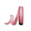 Pink and white CLASSIC gingham plaid wired ribbon, 5/8"X10Y - Greenery Market Wired ribbon