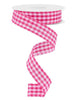Pink and white classic Gingham wired ribbon, 7/8" - Greenery MarketWired ribbonRG07048AJ