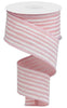 Pink and white irregular stripes wired ribbon 2.5” - Greenery MarketWired ribbonRGA138215