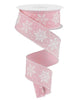 Pink and white snowflakes wired ribbon , 1.5" - Greenery MarketRibbons & TrimRGE197415