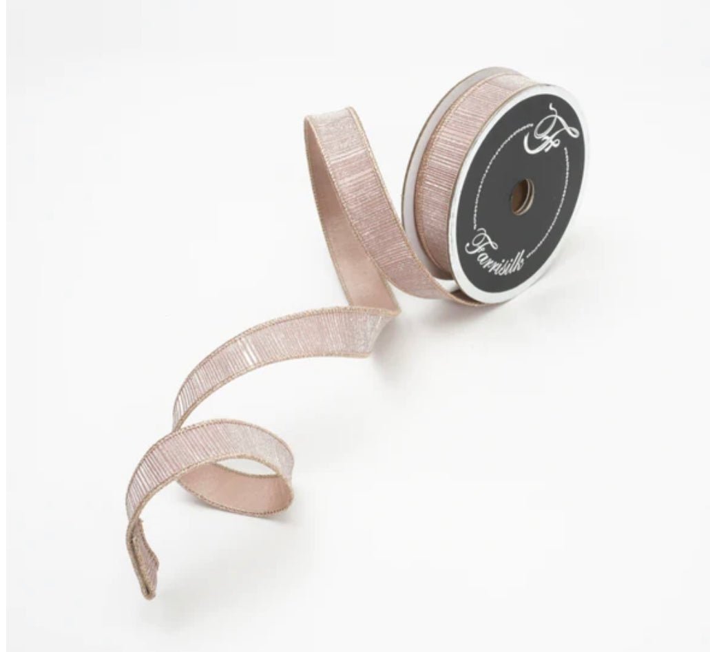 Pink champagne 1” farrisilk wired ribbon - Greenery MarketRibbons & TrimRZ688-93