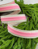 Pink felt candy stripe wired ribbon 1.5” - Greenery Marketwired ribbonMTX62877 PKWH