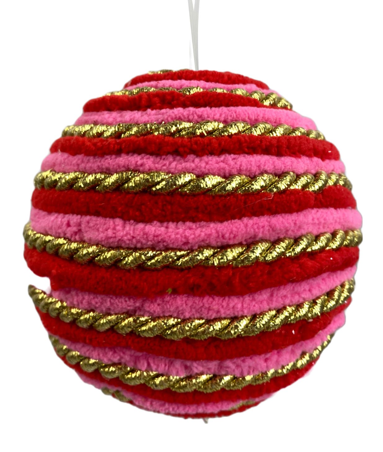 Pink, gold, and red ball ornament 4” - Greenery Market85743RDBTGD