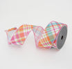 Pink pastel plaid 2.5” farrisilk wired ribbon - Greenery MarketRibbons & TrimRA964-32