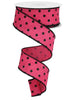 Pink polka dot ribbon 1.5” - Greenery MarketWired ribbonRGE174511