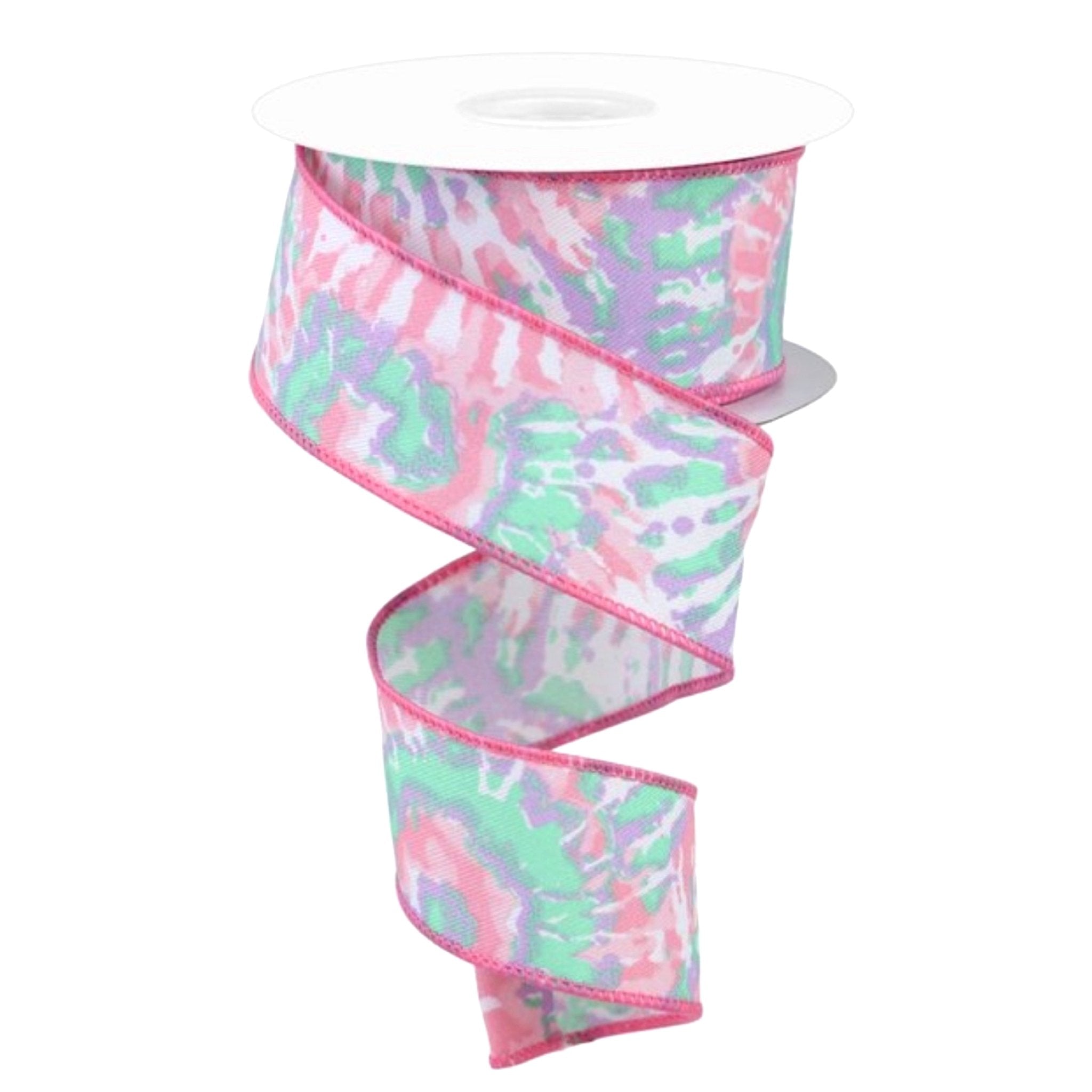 Pink, purple, white, and mint dye wired ribbon 1.5” - Greenery MarketWired ribbonRGE1234AN