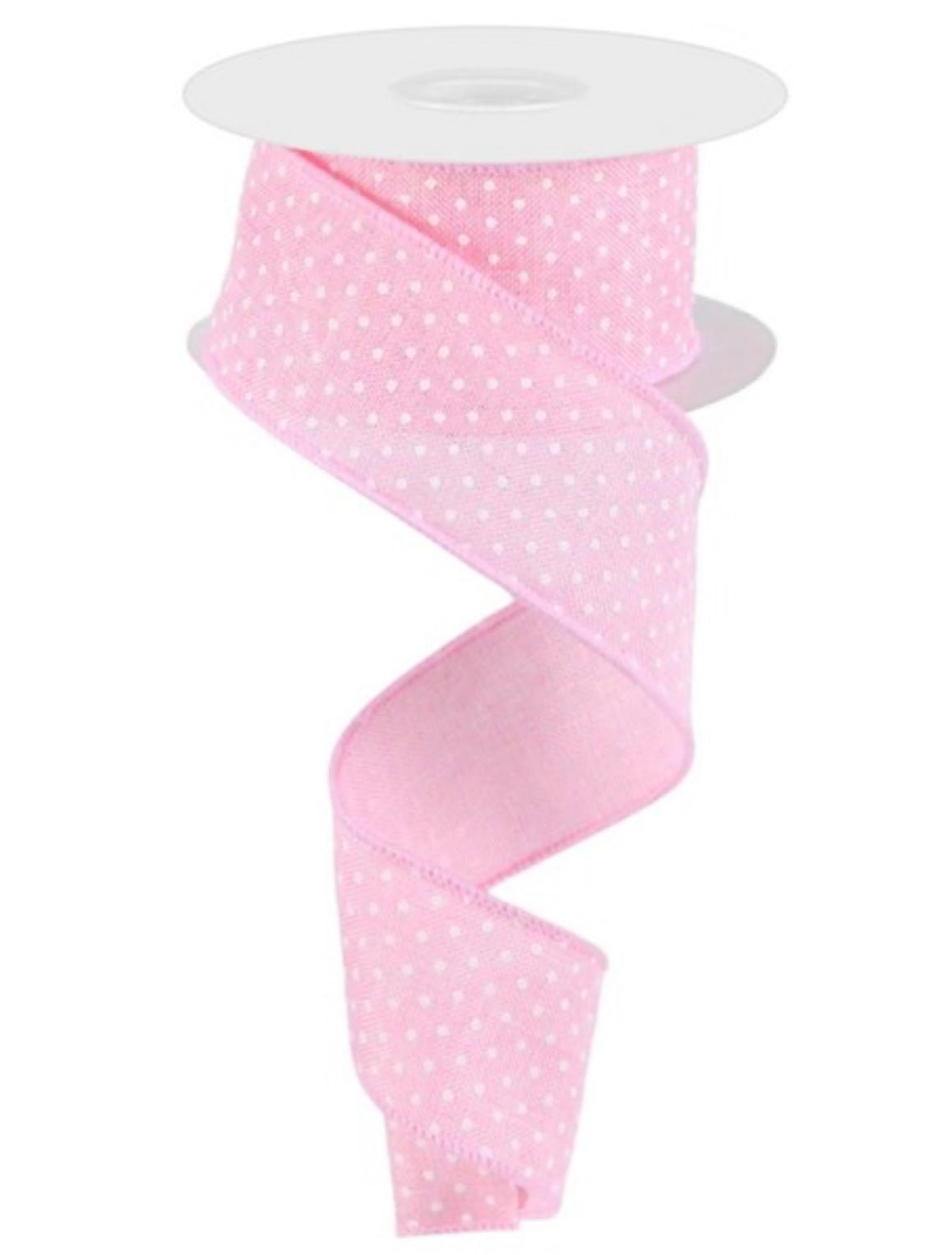 Pink with white raised dots ribbon 1.5