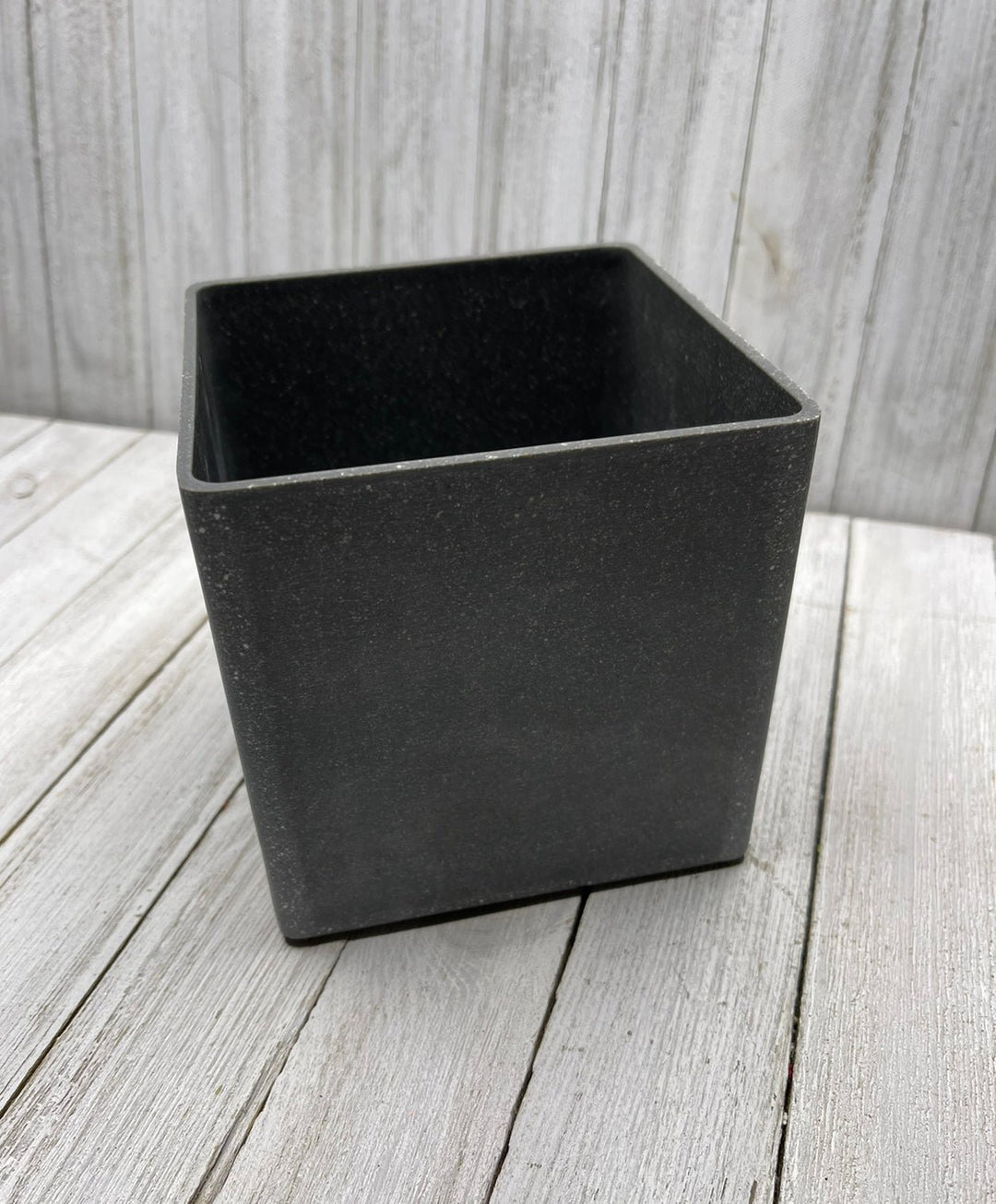 plastic square planter Plastic, square, faux concrete, container for floral designs