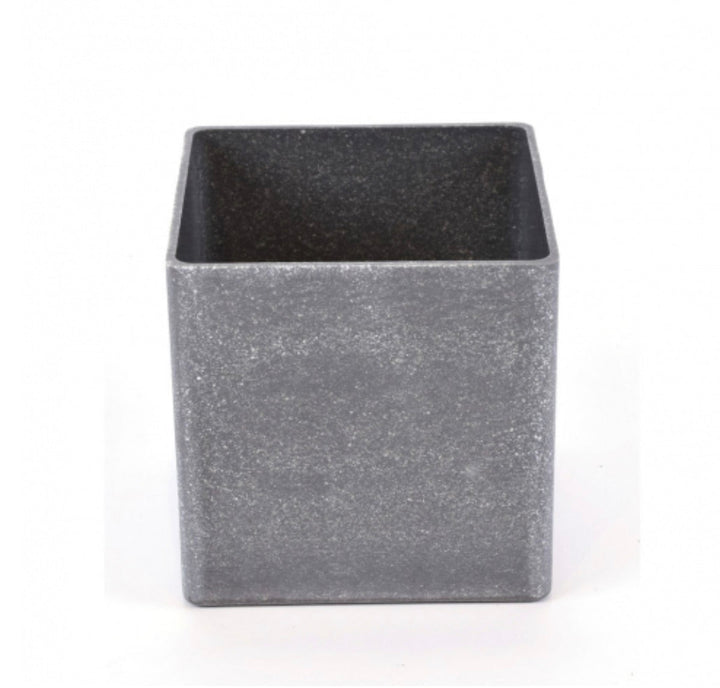 Plastic, square, faux concrete, container for floral designs - Greenery MarketVases147847