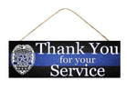 Police sign, thank you for your service, law enforcement, thin blue line sign - Greenery Marketsigns for wreaths