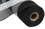 Poly Faux jute cotton Deco mesh - black and white stripe 10” - Greenery MarketDeco meshRY800462