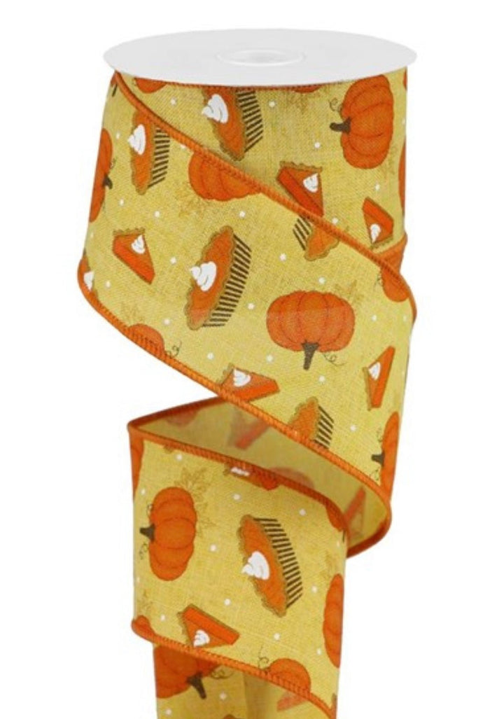 Pumpkin pie wired ribbon - 2.5” - Greenery MarketWired ribbonRGB1087T6