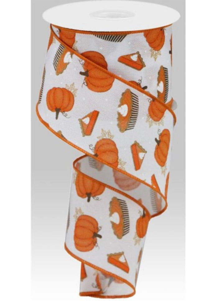 Pumpkin pie wired ribbon - 2.5” - Greenery MarketWired ribbonRGB108927