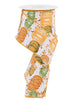 Pumpkin wired ribbon - sage and mustard - Greenery MarketWired ribbonRGE198327
