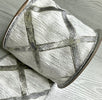 Quilted jacquard diamond platinum wired ribbon 4” - Greenery MarketRibbons & Trim138001