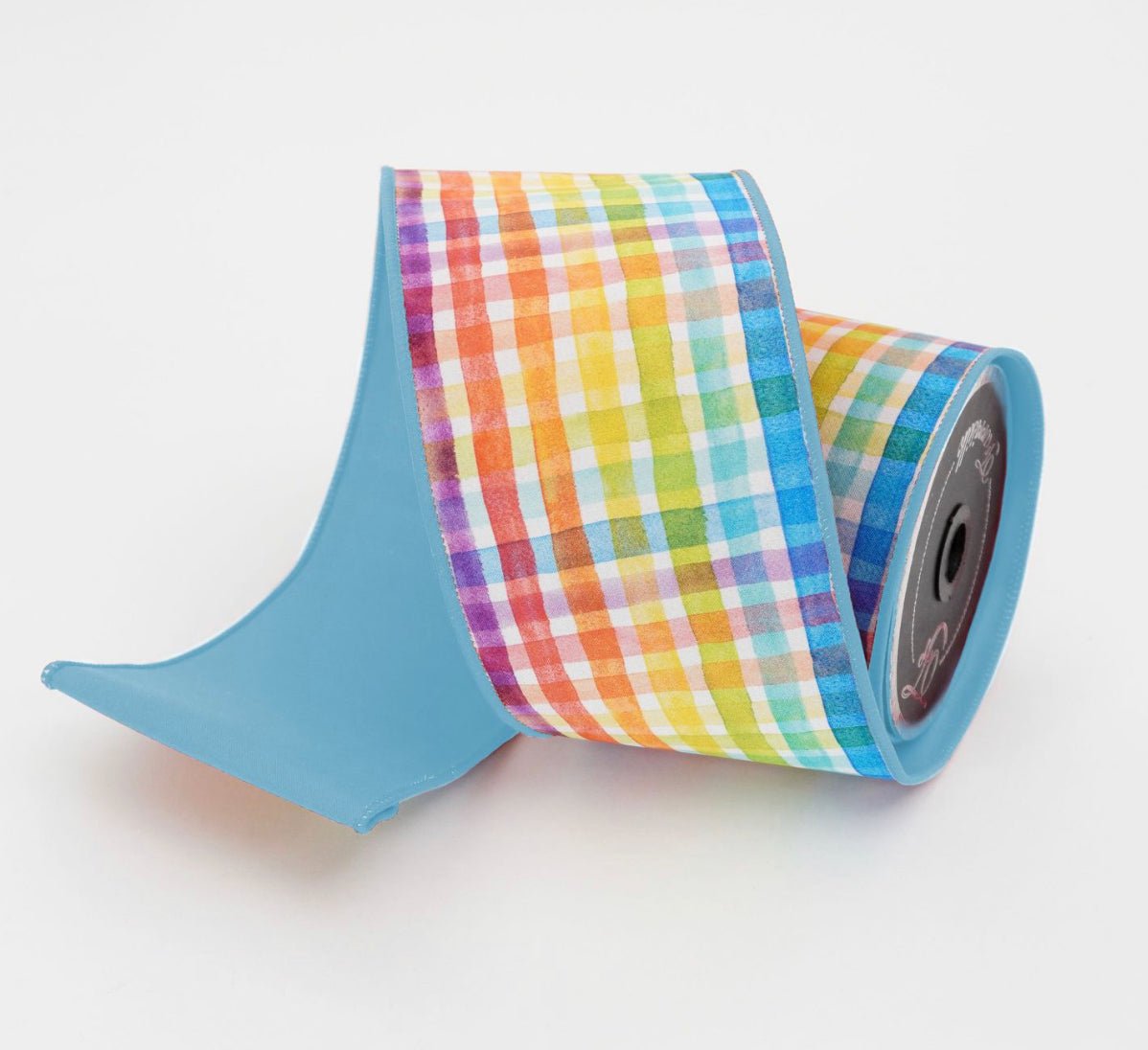 Rainbow plaid 4” farrisilk wired ribbon - Greenery MarketRibbons & TrimRK096-05