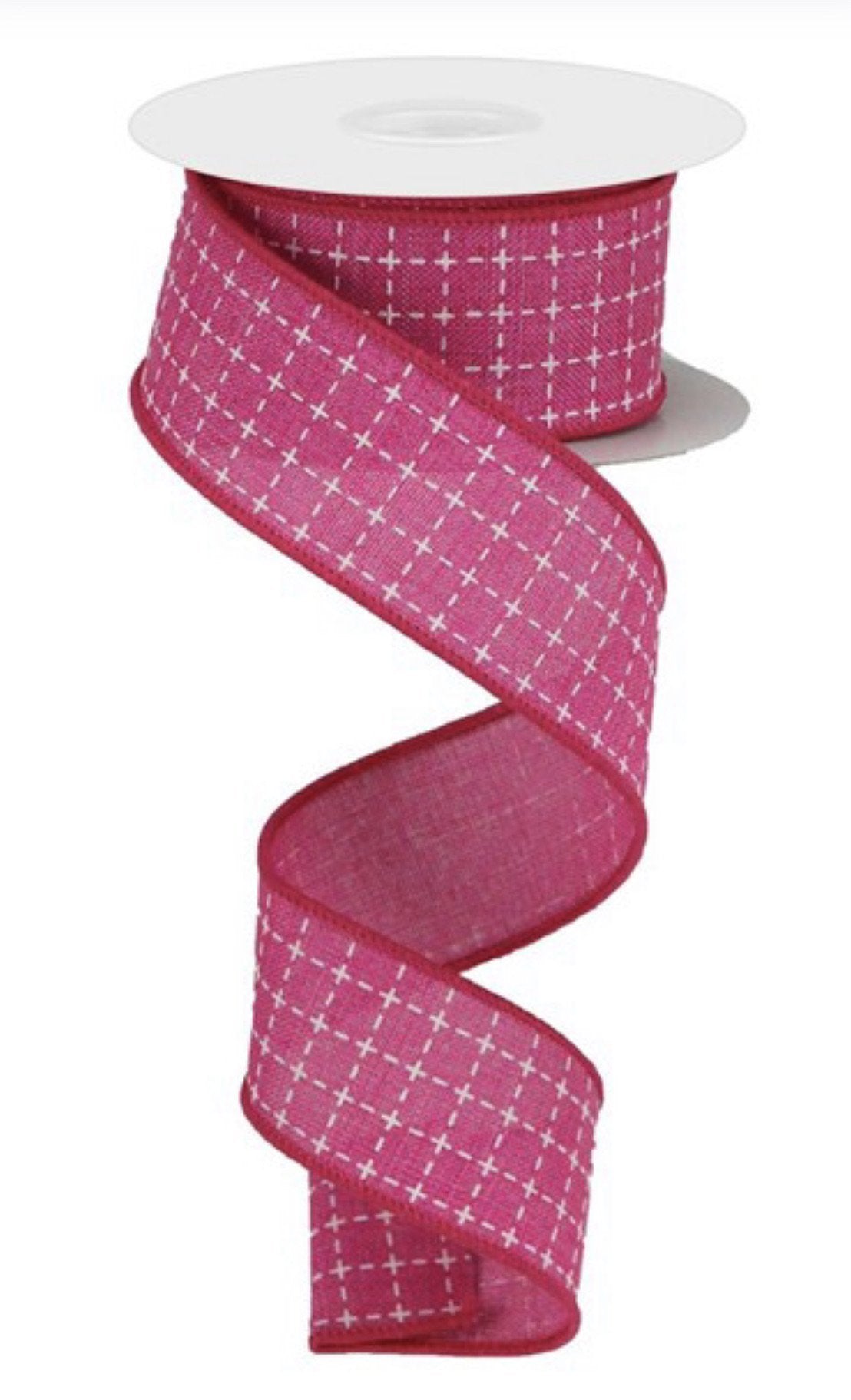 Raised stitch - pink wired ribbon - 1.5” - Greenery MarketWired ribbonRG0167707