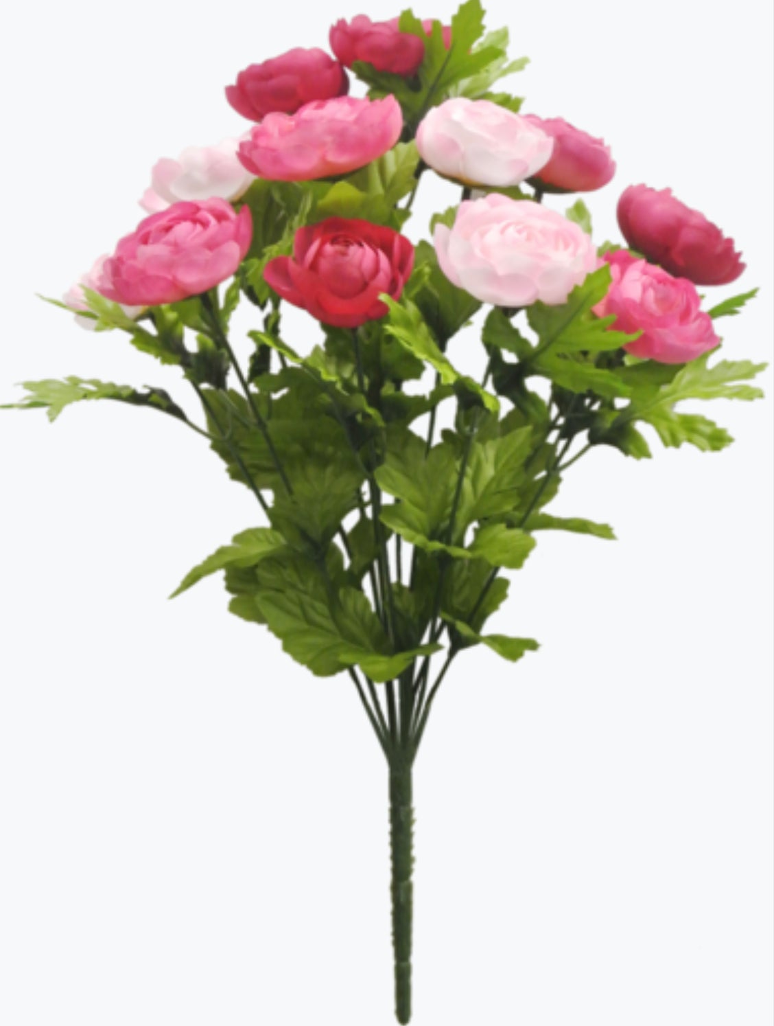 Ranunculus bush, light pink and beauty pink petite flowers, - Greenery Marketartificial flowers54662-BTYPK