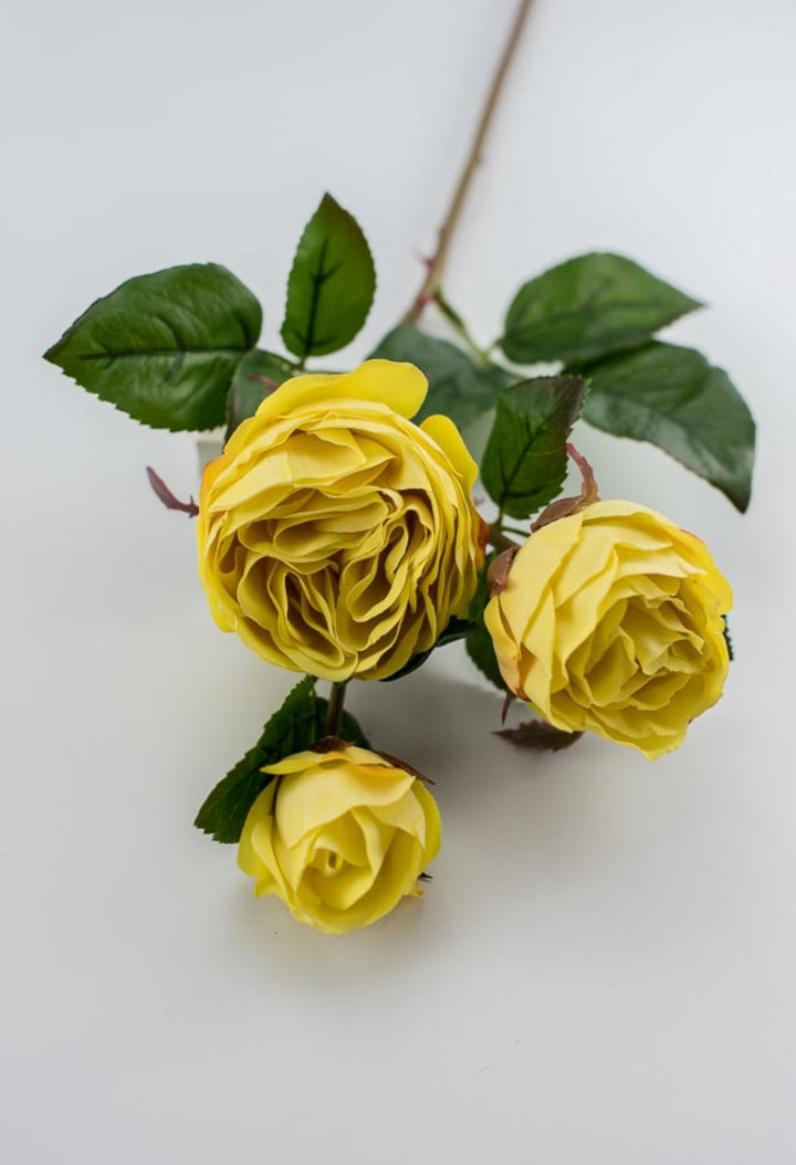 Real touch, yellow cabbage rose spray - Greenery Market2251002YL