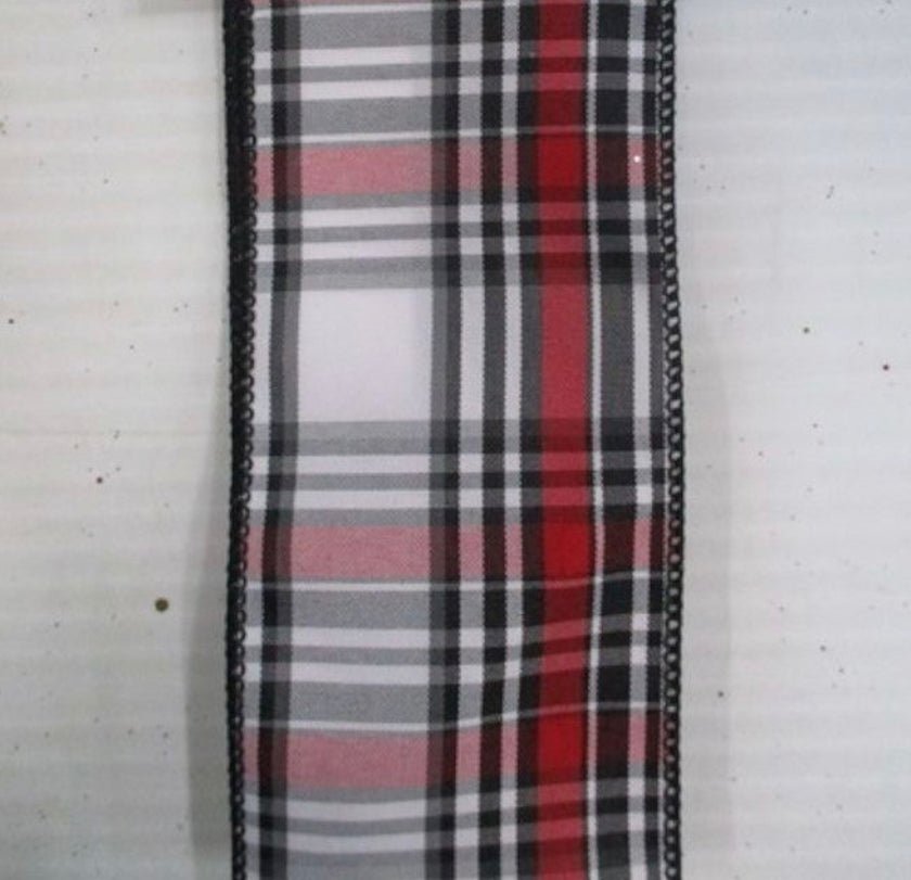 Red and black plaid wired ribbon 2.5” - Greenery MarketRibbons & Trim137663
