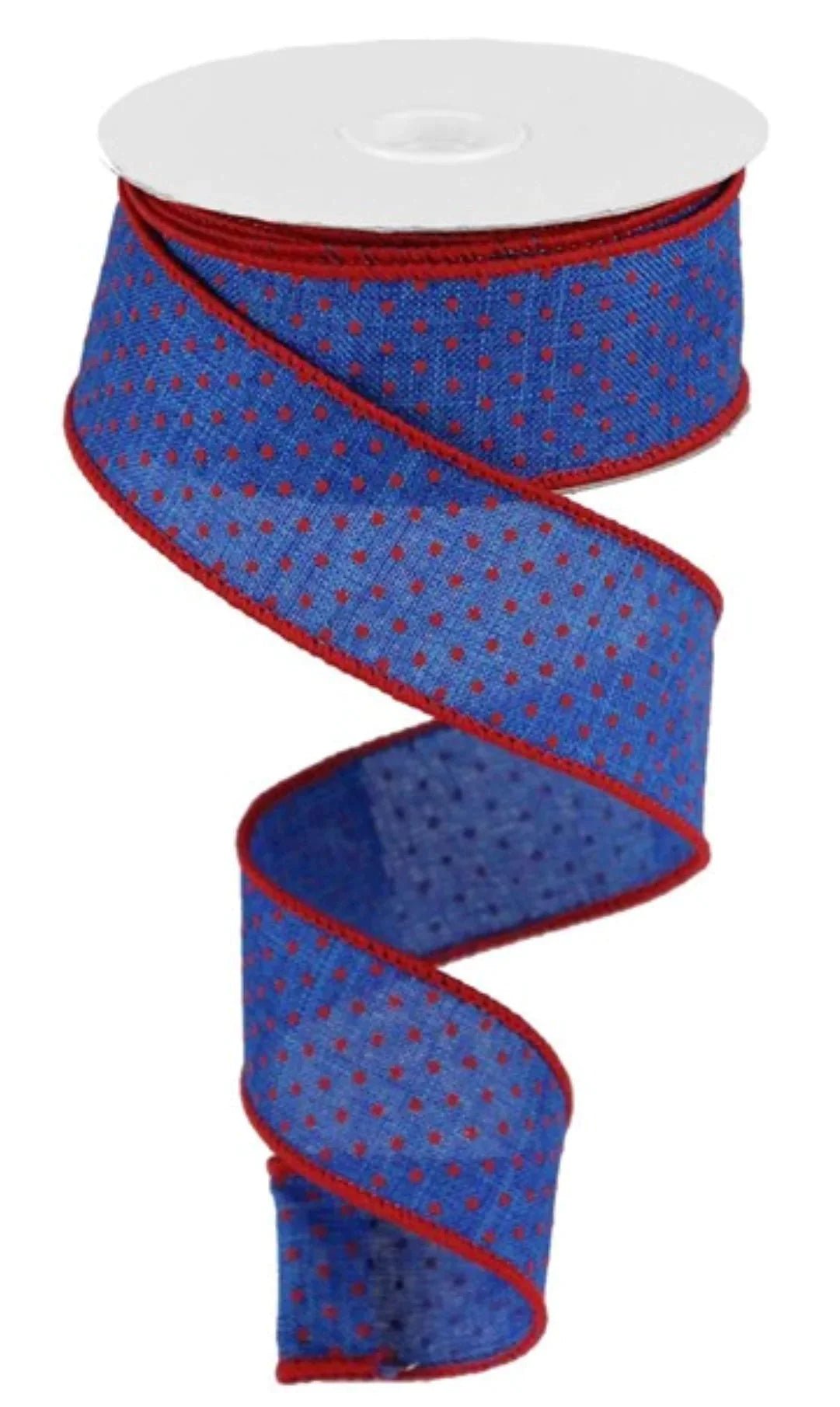 Red And blue Swiss dots wired ribbon, 1.5” - Greenery Marketwired ribbonRGC115625