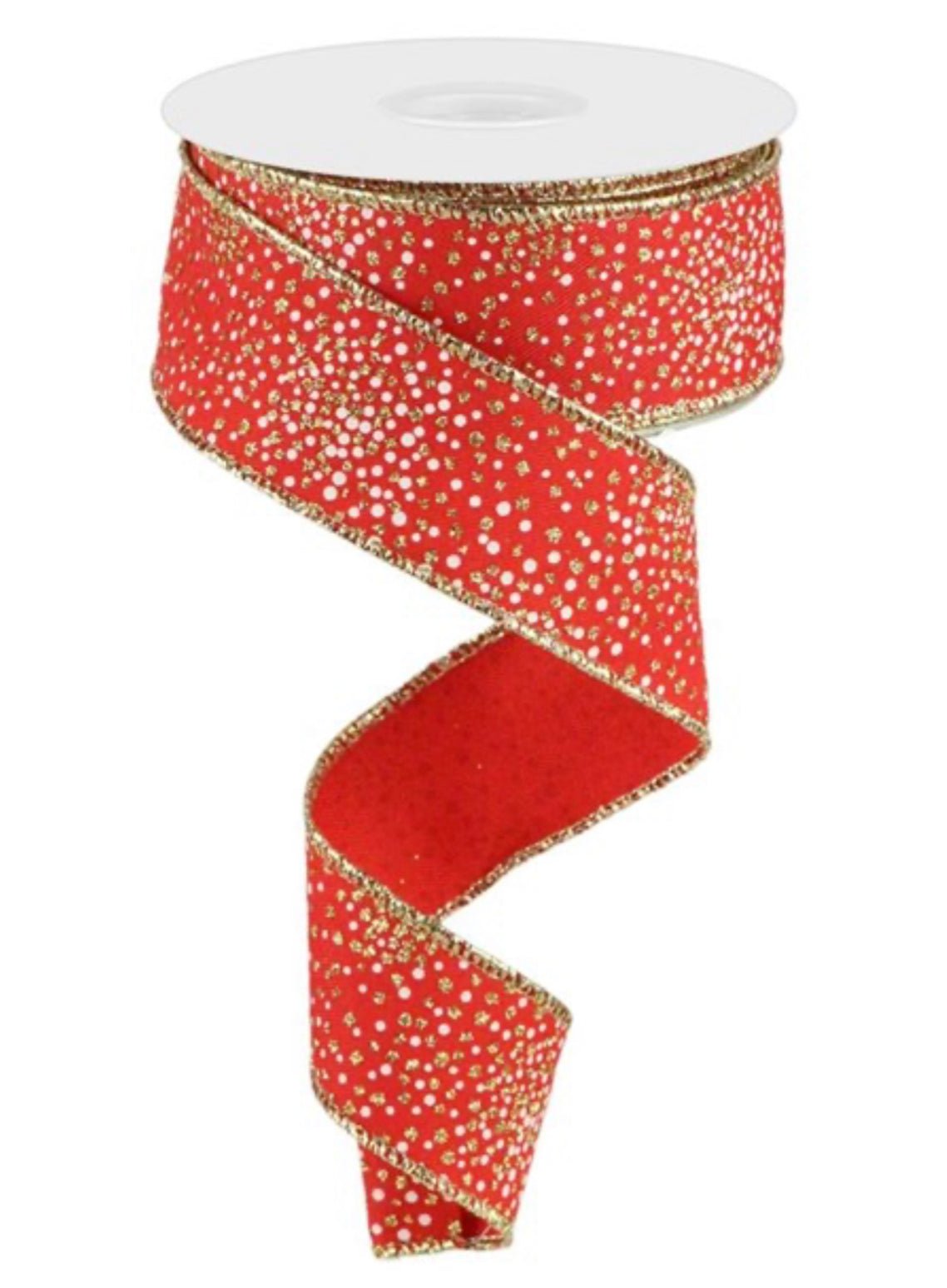 Red and gold glitter dot wired ribbon 1.5” - Greenery MarketRibbons & TrimRGC190724