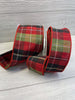 Red and green Christmas plaid - 2.5” wired ribbon - Greenery MarketWired ribbonMTX68077