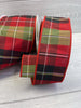 Red and green Christmas plaid - 2.5” wired ribbon - Greenery MarketWired ribbonMTX68077