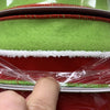 Red and green fur felt stripe wired ribbon - 2.5” - Greenery MarketMTX64987