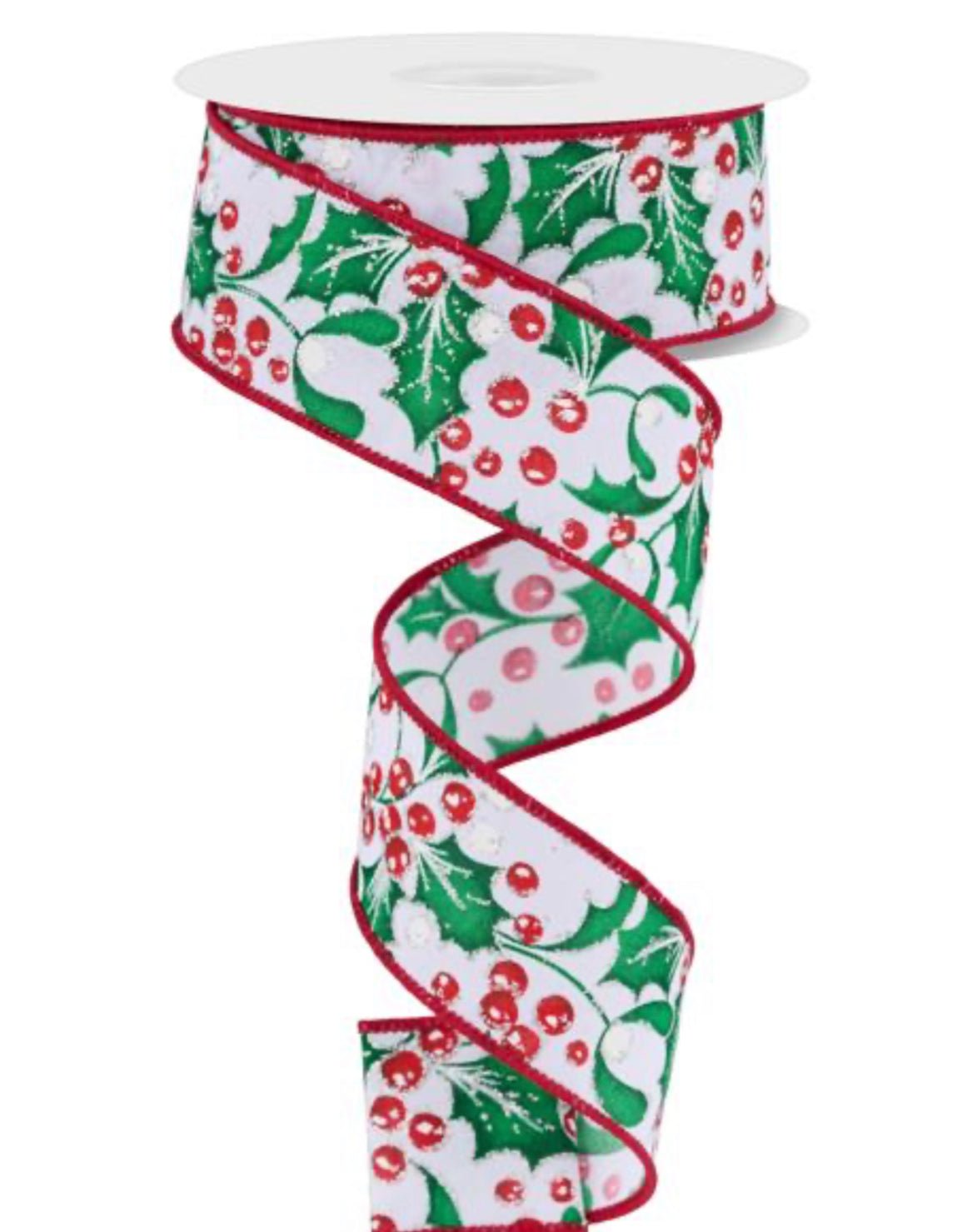 Red and green holly wired ribbon - 1.5” - Greenery MarketWired ribbonRGF106527