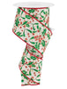 Red and green holly wired ribbon - 2.5” - Greenery MarketWired ribbonRGF106638