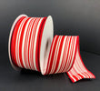 Red and ivory stripe 1.5” wired ribbon - Greenery MarketWired ribbon78242-09-12
