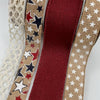 Red and navy Patriotic bow bundle x 4 ribbons - Greenery MarketWired ribbon