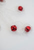 Red and white fuzzy curly spray with bells - Greenery Market63568-RDWT