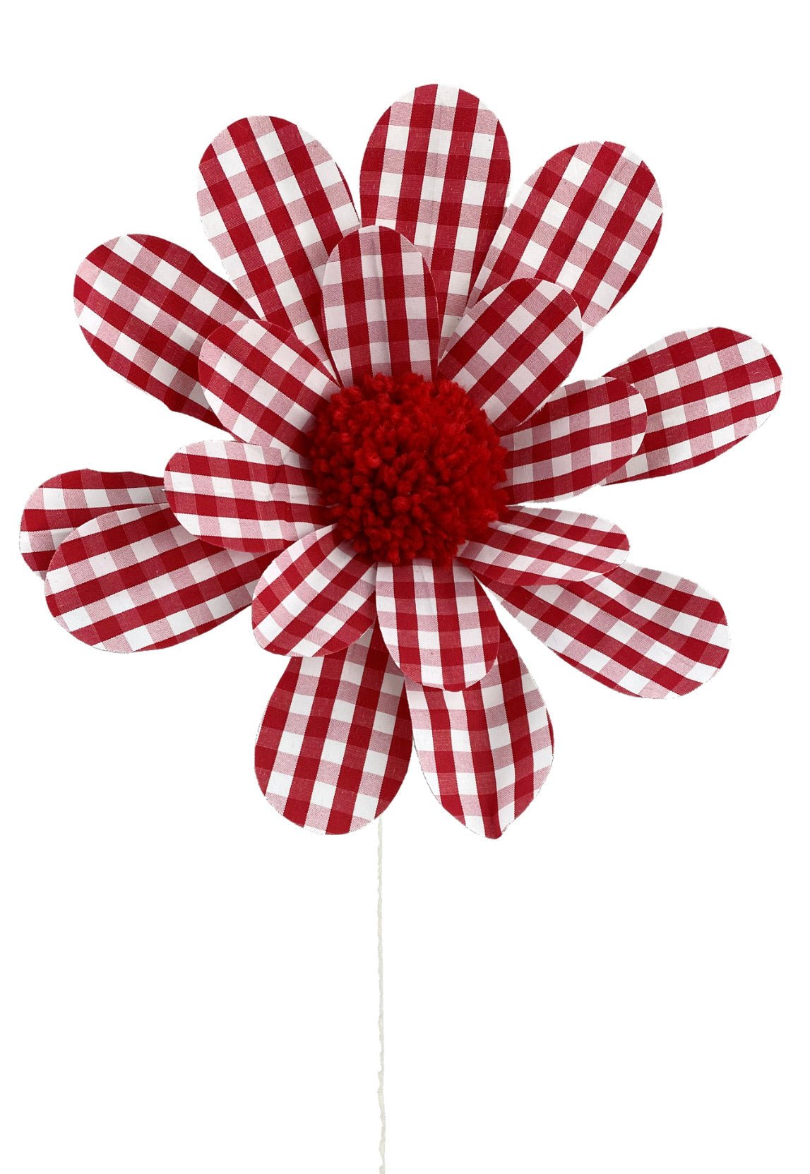 Red and white Gingham sunflower pick - Greenery Marketartificial flowers62815RD